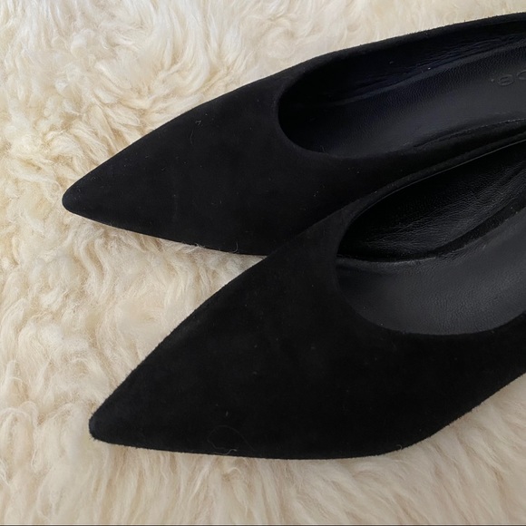 Vince Ralston Suede Pointy Toe Mule Black Size 6 - Picture 6 of 11